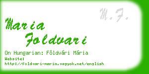 maria foldvari business card